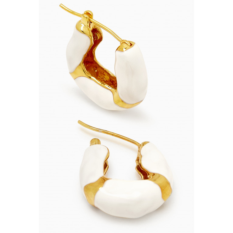 Joanna Laura Constantine - Wave Hoop Enamel Earrings in Gold-plated Brass