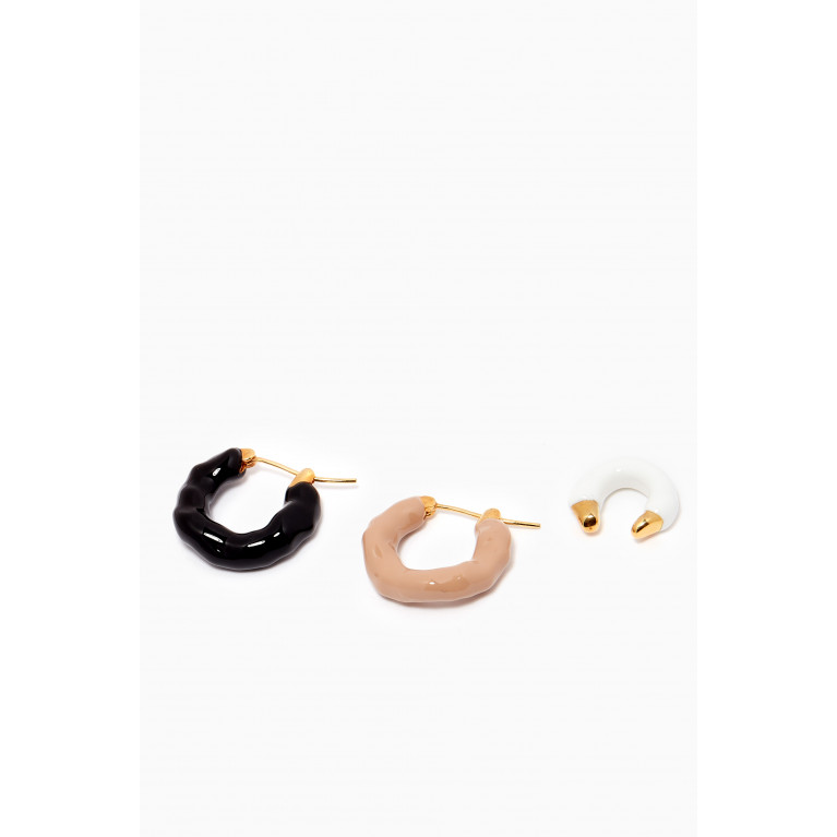 Joanna Laura Constantine - Wave Hoop Earrings & Ear Cuff Set in Gold-plated Brass