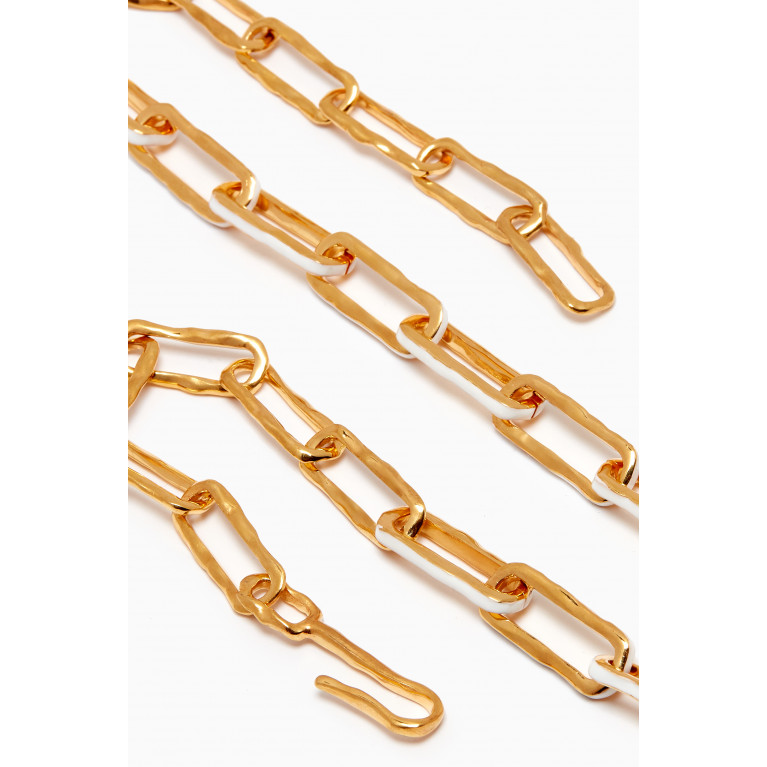 Joanna Laura Constantine - Statement Wave Chain Necklace in Gold-plated Brass & Enamel