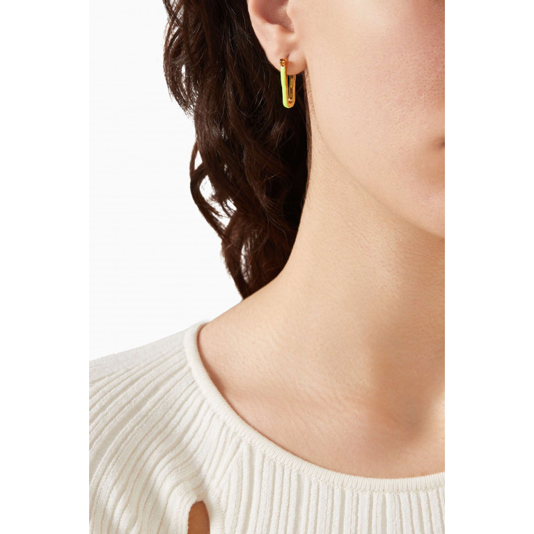 Joanna Laura Constantine - Feminine Waves Earrings in Gold-plated Brass & Enamel Yellow