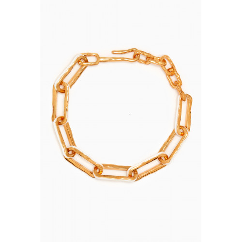 Joanna Laura Constantine - Statement Wave Chain Bracelet in Gold-plated Brass & Enamel White
