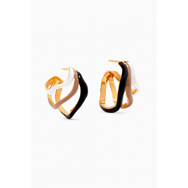 Joanna Laura Constantine - Wave Earrings in Gold-plated Brass
