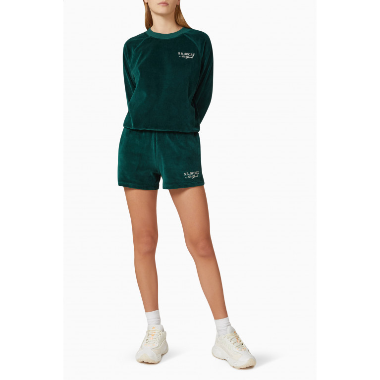 Sporty & Rich - Frida Crewneck Sweatshirt in Velour