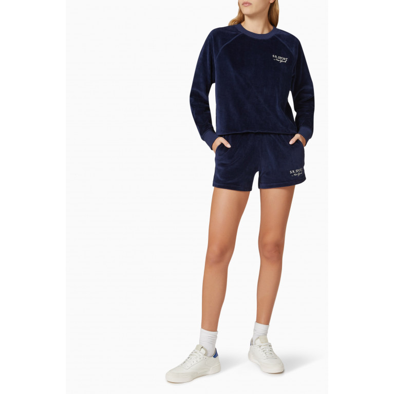 Sporty & Rich - Frida Crewneck Sweatshirt in Velour