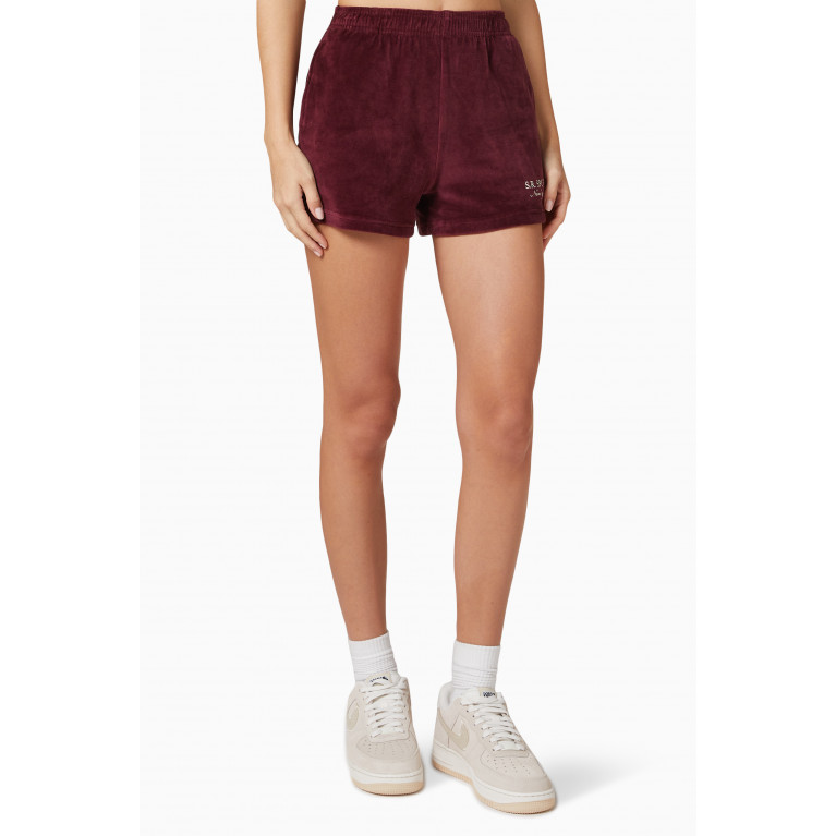Sporty & Rich - Andy Disco Shorts in Velour