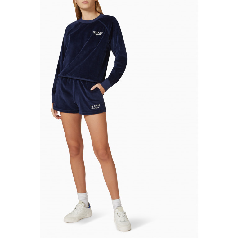 Sporty & Rich - Andy Disco Shorts in Velour