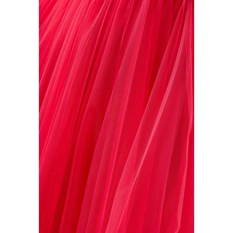 Elisabetta Franchi - Belted Red Carpet Dress in Tulle Pink