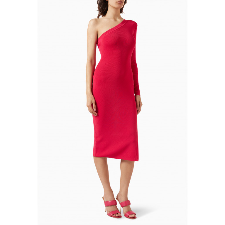 Elisabetta Franchi - One-shoulder Midi Dress in Viscose Pink