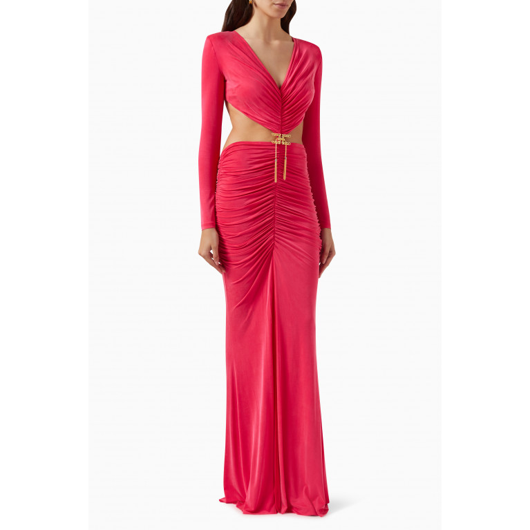 Elisabetta Franchi - Red Carpet Maxi Dress in Viscose-jersey Pink