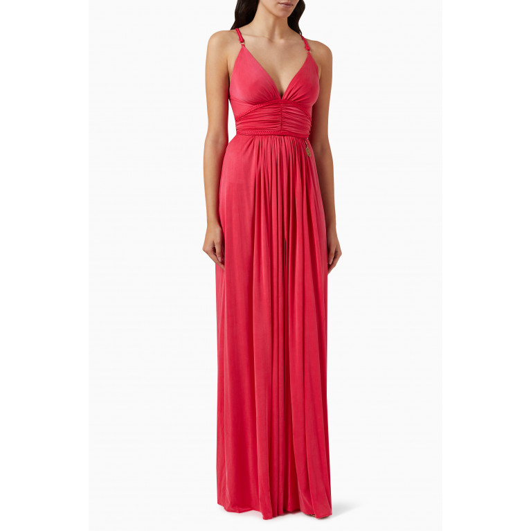 Elisabetta Franchi - Red Carpet Gown in Cupro Stretch Pink