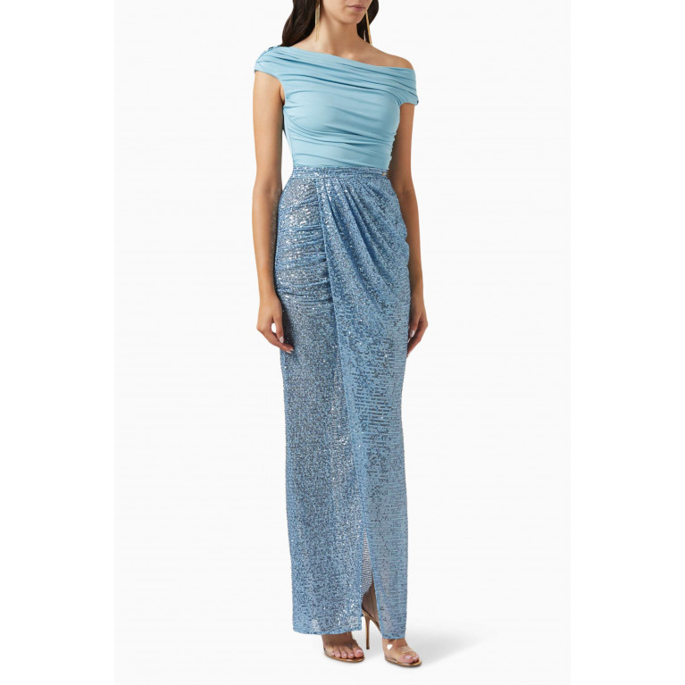 Elisabetta Franchi - Red Carpet Dress in Sequins Blue