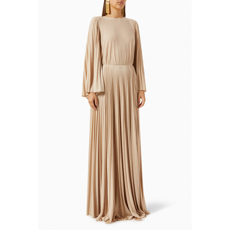 Elisabetta Franchi - Red Carpet Maxi Dress in Lurex Gold