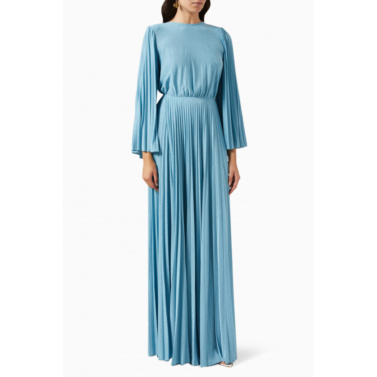 Elisabetta Franchi - Red Carpet Maxi Dress in Lurex Blue
