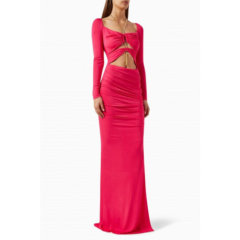 Elisabetta Franchi - Red Carpet Chain Dress in Jersey Pink