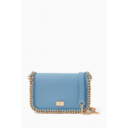 Elisabetta Franchi - Mini Chain Crossbody Bag in Faux Leather Blue