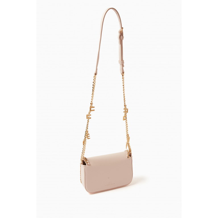 Elisabetta Franchi - Mini Chain Crossbody Bag in Faux Leather Pink