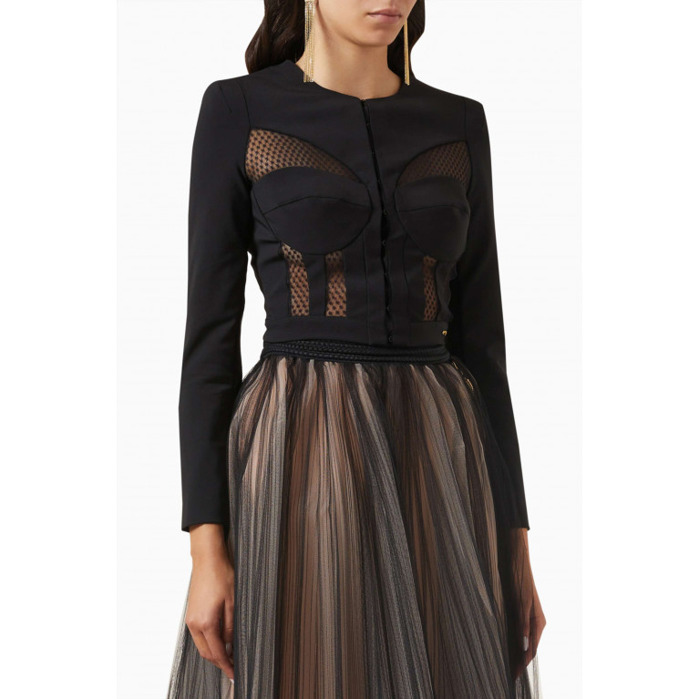 Elisabetta Franchi - Bustier Jacket in Tulle & Technical Fabric