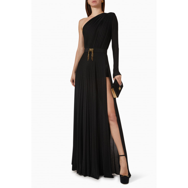 Elisabetta Franchi - Red Carpet One-shoulder Gown in Jersey Black