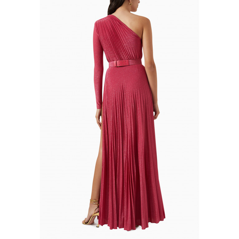 Elisabetta Franchi - Red Carpet One-shoulder Gown in Jersey Pink