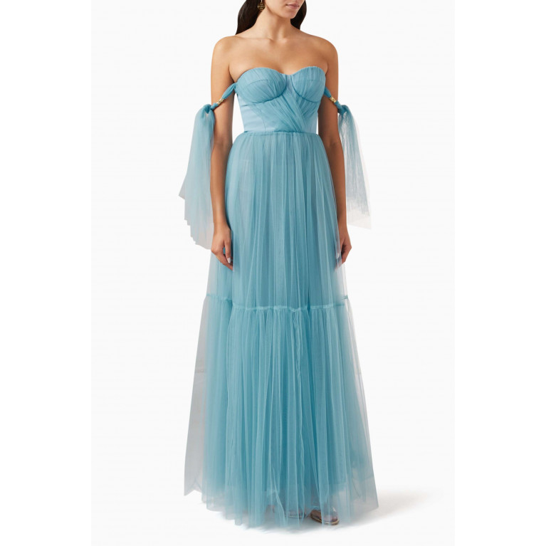 Elisabetta Franchi - Red Carpet Dress in Tulle Blue