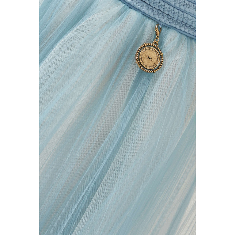 Elisabetta Franchi - Gathered Midi Skirt in Tulle Blue