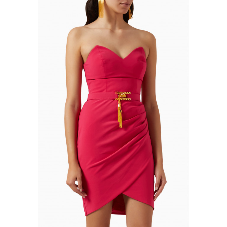 Elisabetta Franchi - Mini Dress in Bi-elastic Fabric Pink