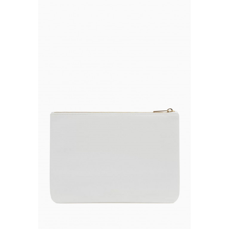 Elisabetta Franchi - Large Studded Pouch in Faux Leather White