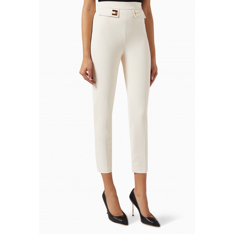 Elisabetta Franchi - Tapered Pants in Stretch Crepe Neutral
