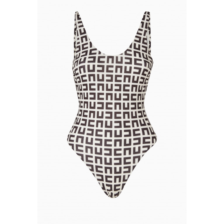 Elisabetta Franchi - EF Monogram One-piece Swimsuit in Stretch Nylon