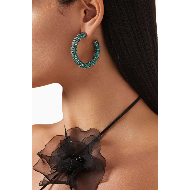 Amina Muaddi - Medium Cameron Crystal-embellished Hoop Earrings