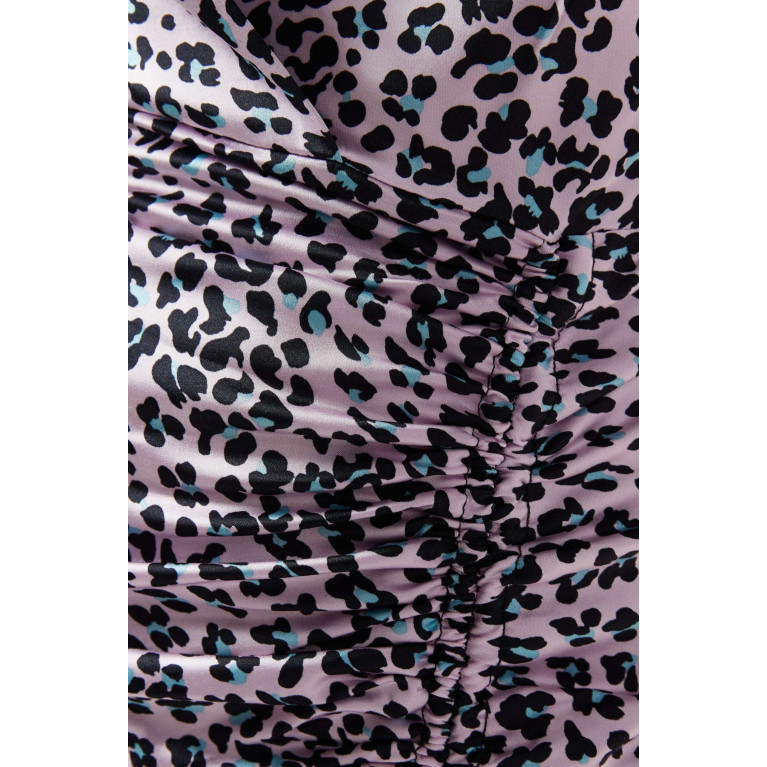 Maje - Draped Leopard-print Mini Dress in Viscose