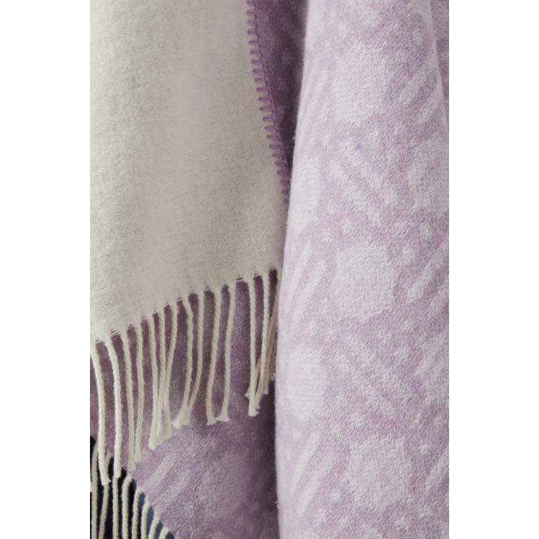 Maje - Clover-print Reversible Poncho in Jacquard-knit Pink