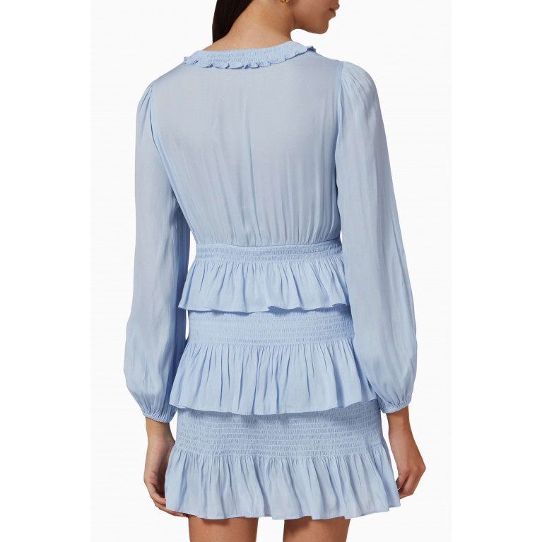Maje - Ruffled Mini Dress in Recycled Polyester