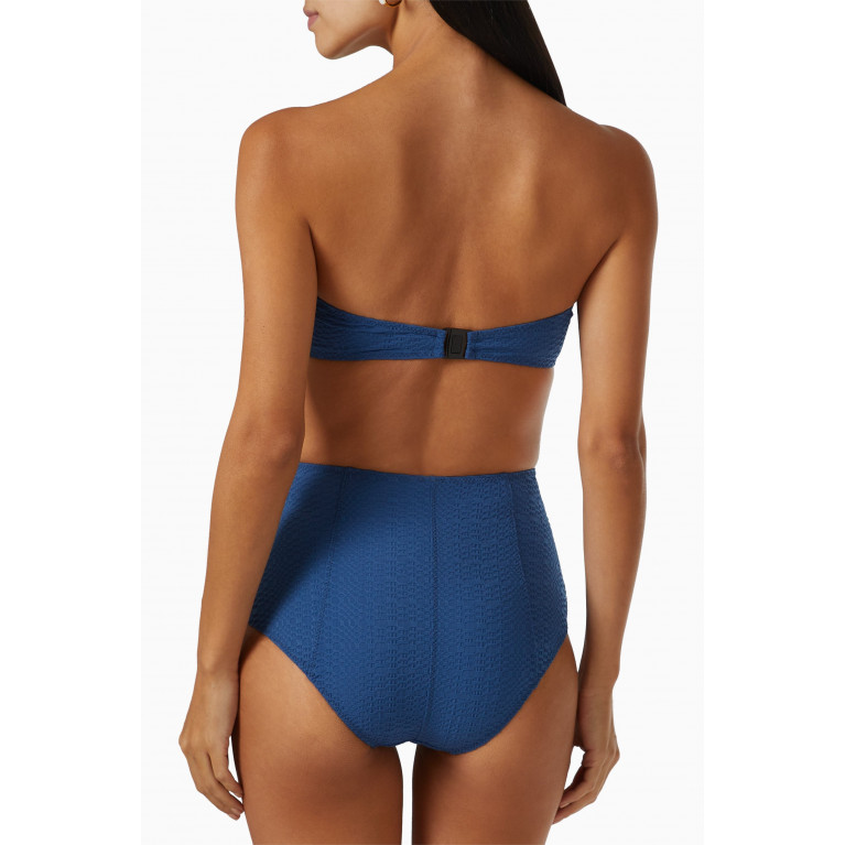 Lisa Marie Fernandez - Poppy High Waist Bikini Set in Seersucker Blue