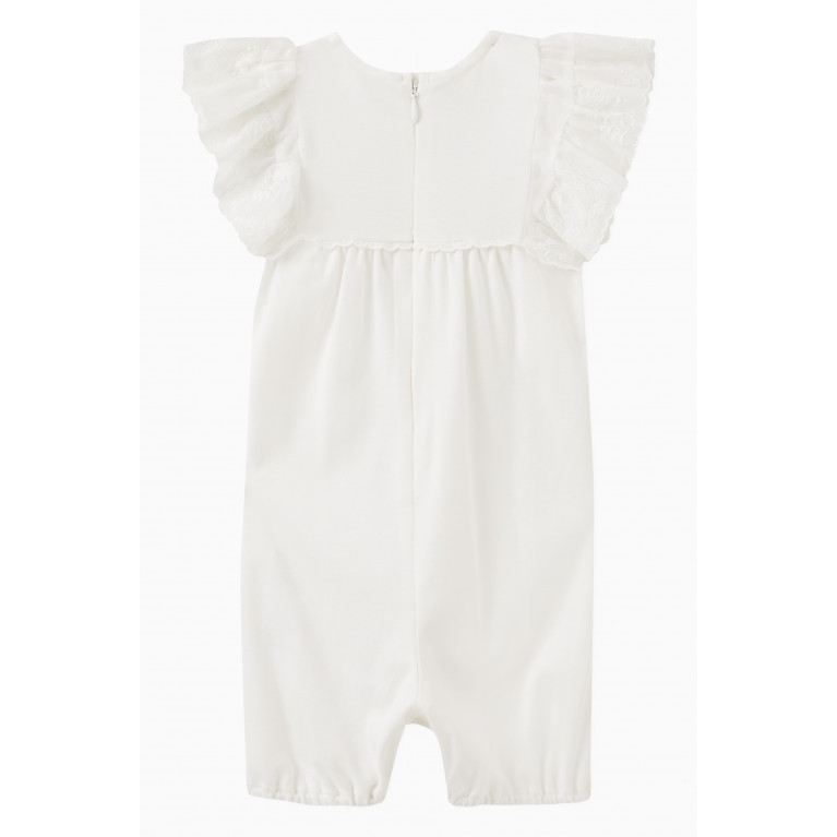 Chloé - Short Sleeved Scallop Romper in Cotton