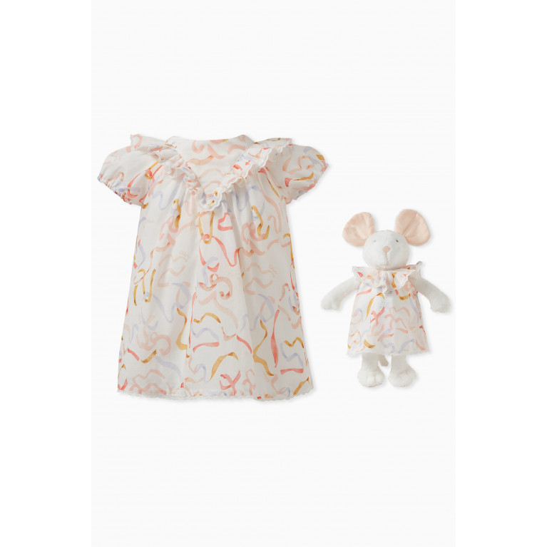 Chloé - Ribbon Dress & Mouse Toy Set