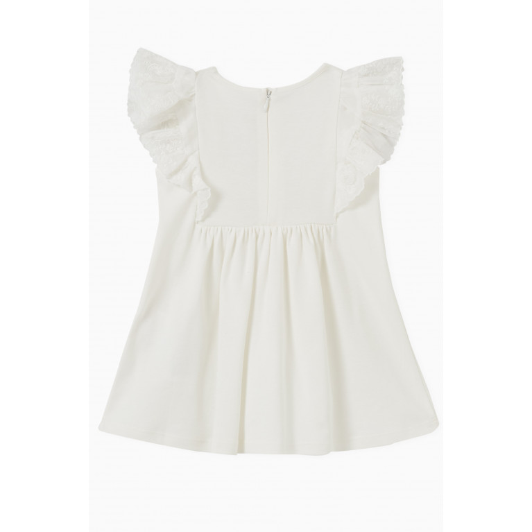 Chloé - Logo Ruffled Dress in Cotton