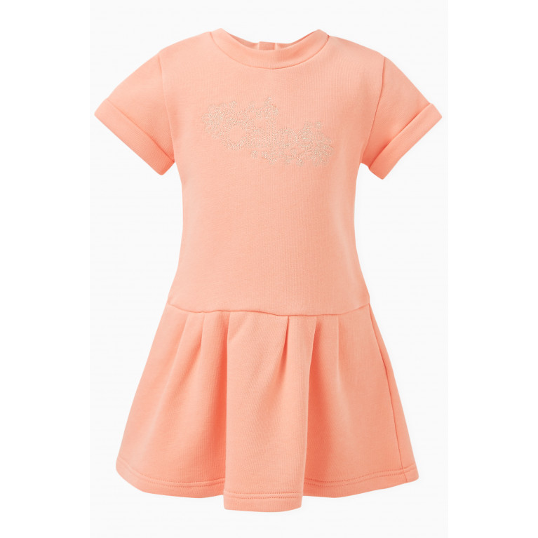 Chloé - Logo-embroidered Dress in Cotton