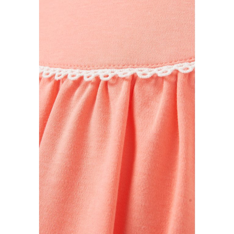 Chloé - Guipure Lace-trimmed Dress in Cotton Pink