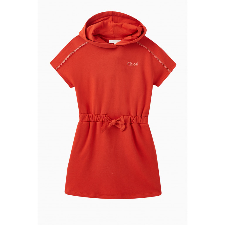 Chloé - Hooded Drawstring Dress in Cotton-jersey