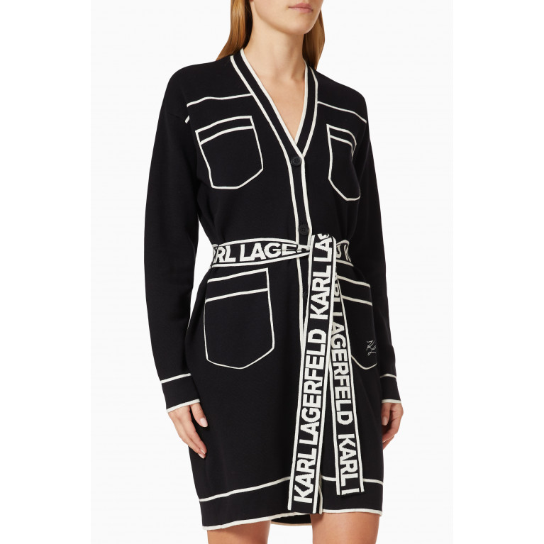 Karl Lagerfeld - Belted Cardigan in Cotton-Wool Knit