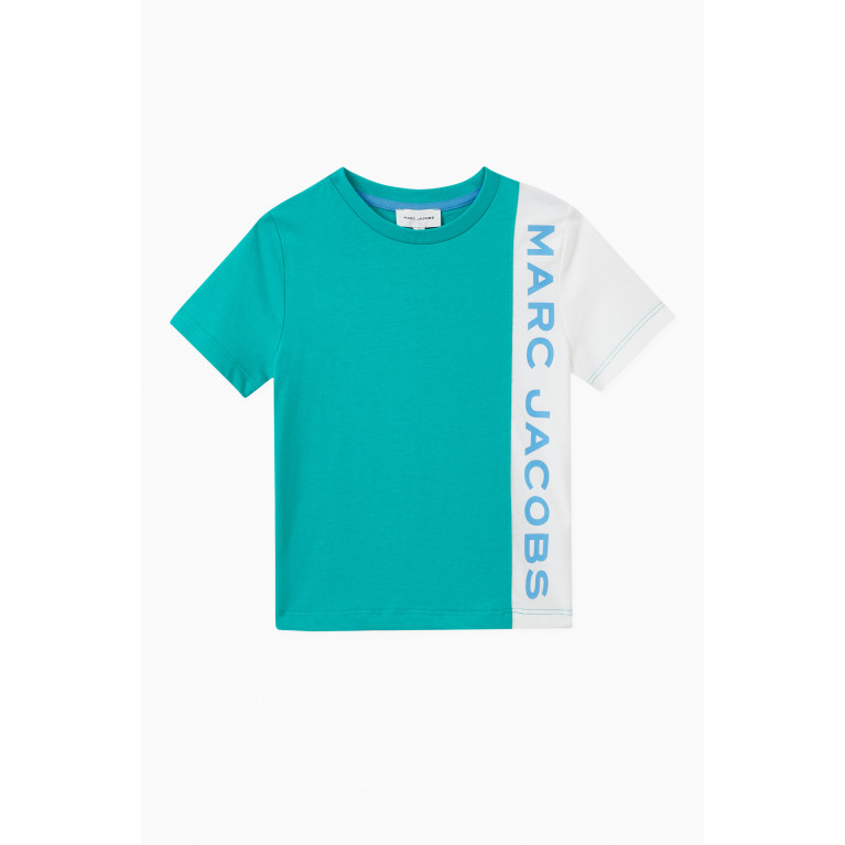 Marc Jacobs - Colour-block Logo T-shirt in Cotton Jersey Green