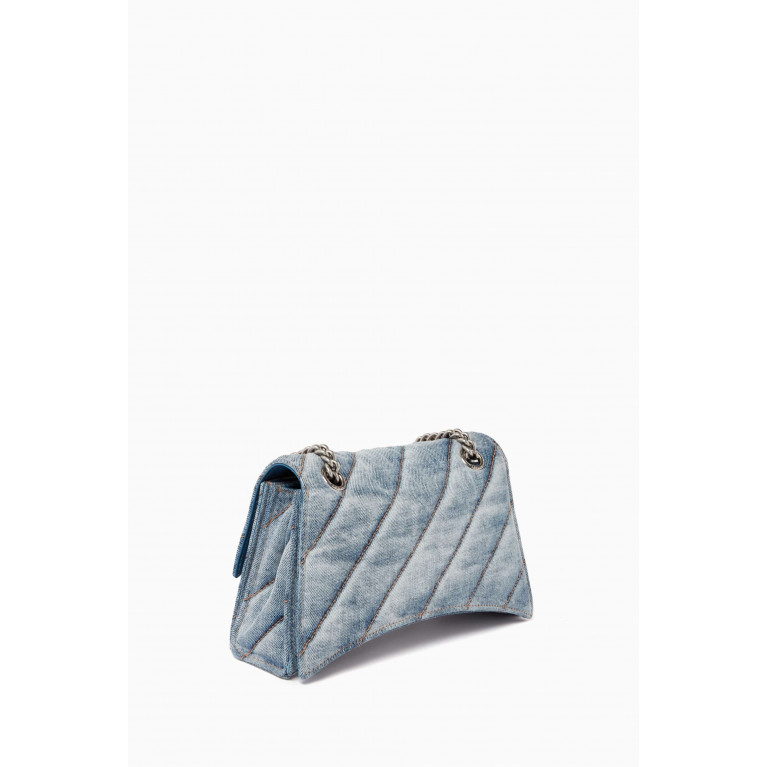 Balenciaga - Small Crush Chain Shoulder Bag in Quilted Denim