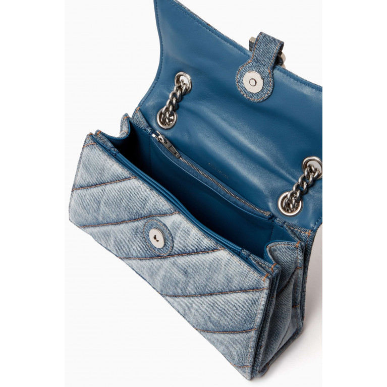 Balenciaga - Small Crush Chain Shoulder Bag in Quilted Denim