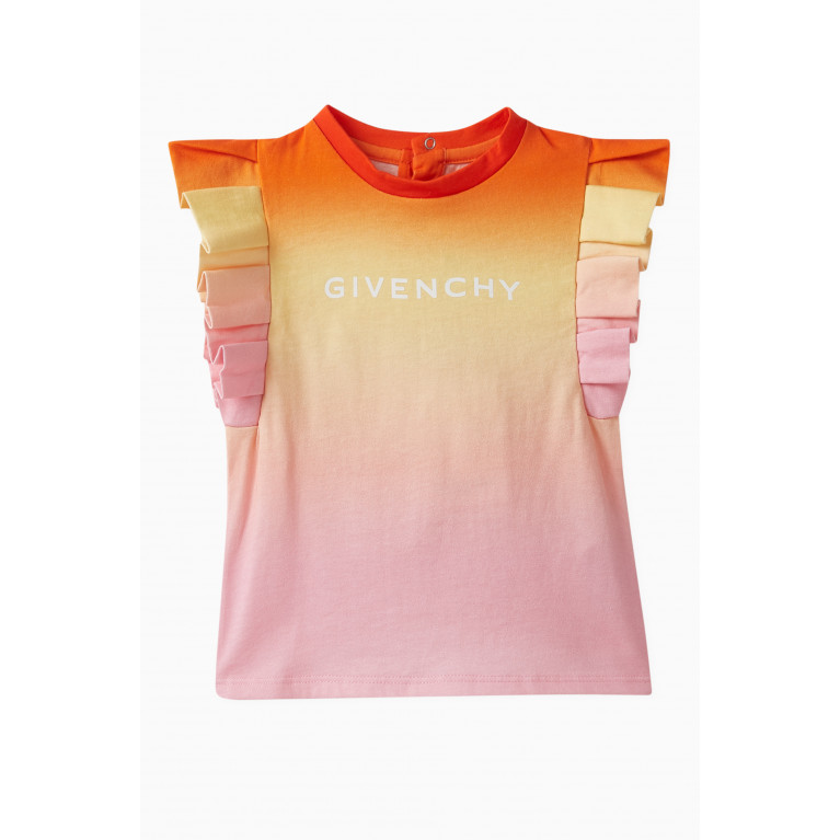 Givenchy - Ruffled Ombre-print T-shirt in Cotton