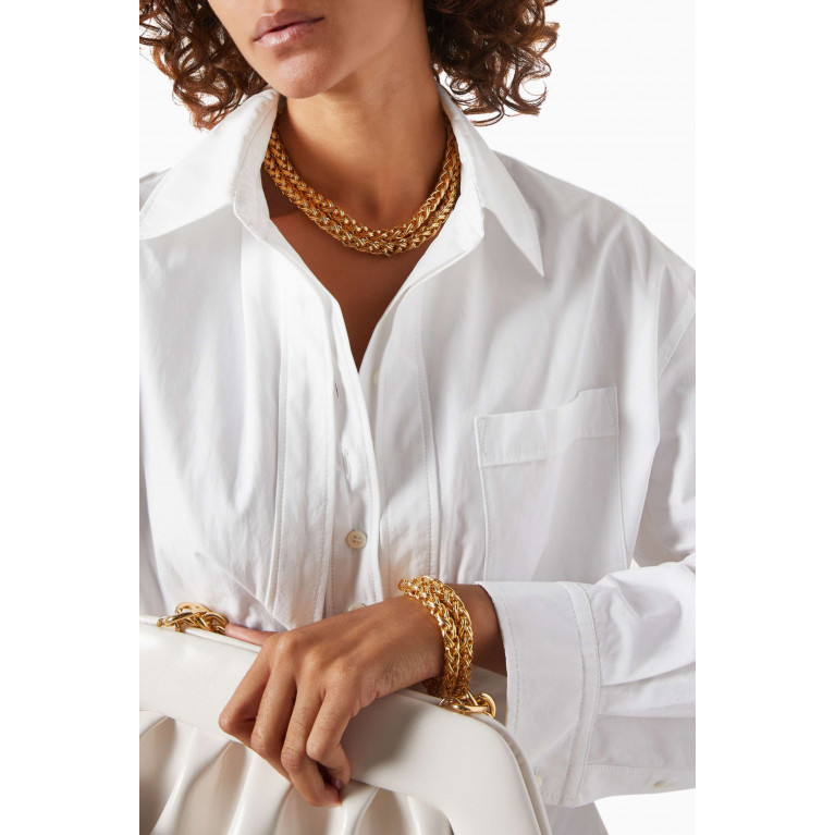 Destree - Elizabeth Double Chain Necklace in 24kt Gold-plated Brass