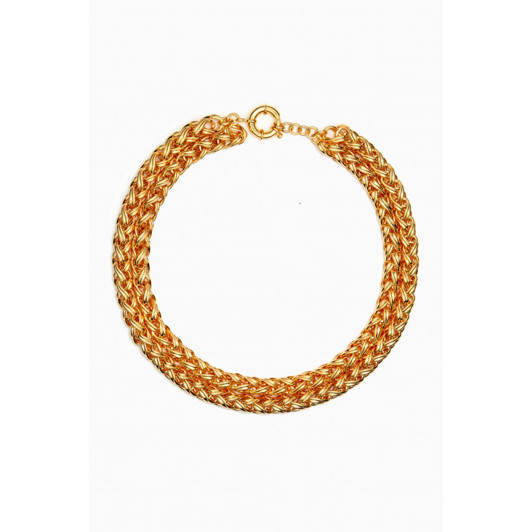 Destree - Elizabeth Double Chain Necklace in 24kt Gold-plated Brass