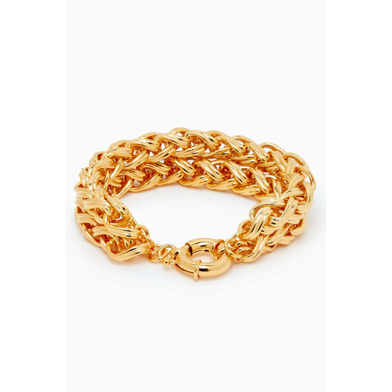 Destree - Elizabeth Double Chain Bracelet in 24kt Gold-plated Brass