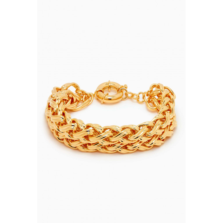 Destree - Elizabeth Double Chain Bracelet in 24kt Gold-plated Brass