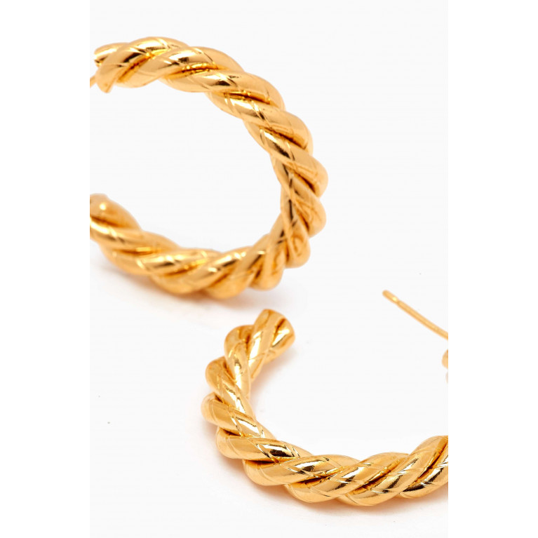 Destree - Small Sonia Braided Hoops in Gold-plated Metal